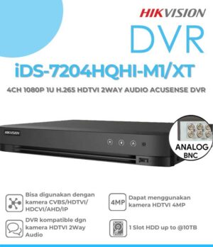 HIKVISION IDS-7204HQHI-M1/XT 4ch,1080P 1U H.265 Hdtvi 2way Audio Acusense DVR
