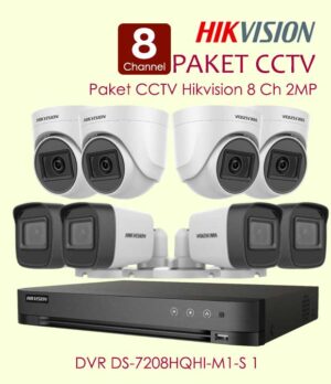 Paket CCTV HIKVISION 8 CHANNEL 2MP Full Audio Lengkap Dengan 8 Kamera