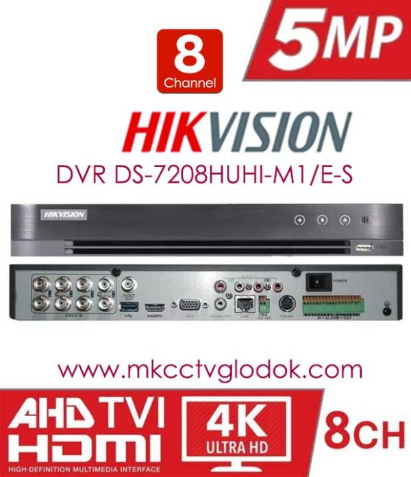 Paket CCTV Hikvision 8Ch 5MP 4K Lengkap 8 Kamera Full Audio
