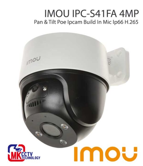 IMOU-4MP-s41fa IMOU IPC-S41FA 4MP - Pan & Tilt Poe IP Camera Build In Mic Ip66 H.265