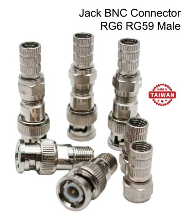 Jack BNC Drat CCTV Connector RG6 RG59 Male Kualitas Grade A
