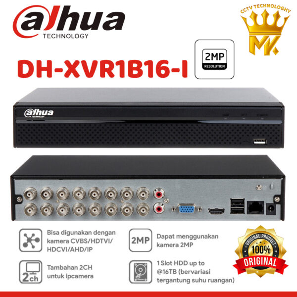 DAHUA DH-XVR1B16-I 2MP DVR WIZSENSE 16 CHANNEL Full HD ORIGINAL