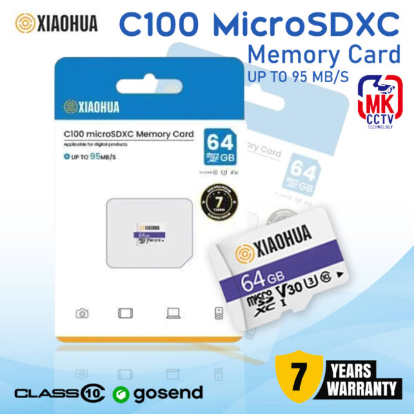 MicroSD Card Xiaohua 64GB C100 MicroSDXC Class 10 | Camera CCTV