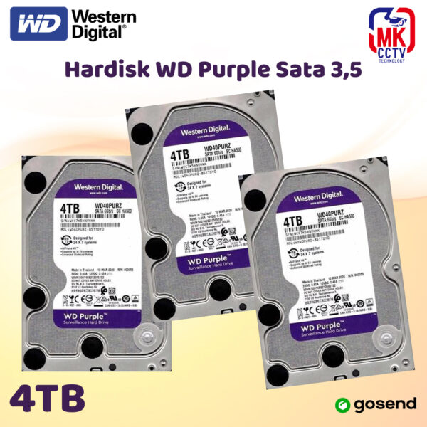 Harddisk WD Purple 4TB SATA 3.5 | HDD CCTV DVR NVR CCTV NEW | Internal Surveillance video