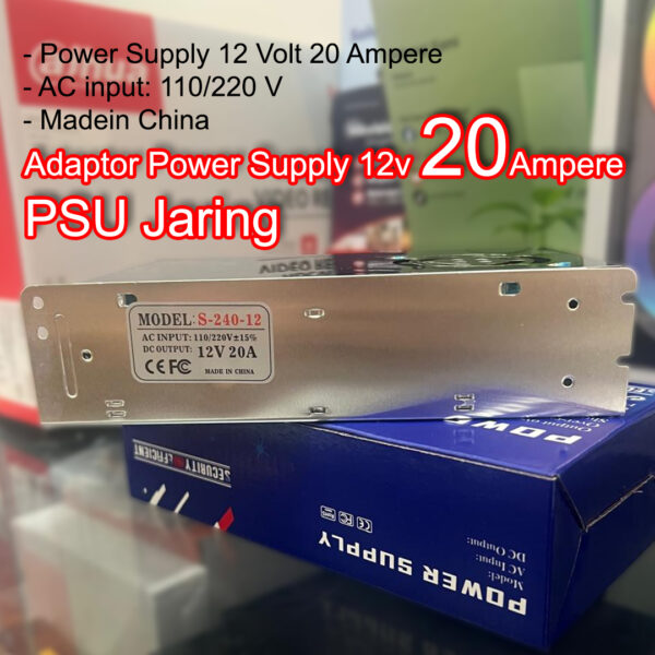 Adaptor 20 Ampere 12Volt | CCTV Power Supply Jaring CCTV