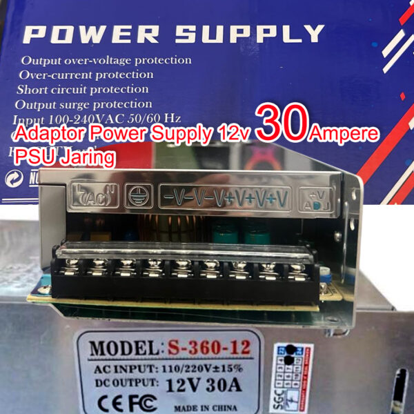Power Supply 30A 12V Adaptor Central 30 A jaring kipas PSU CCTV