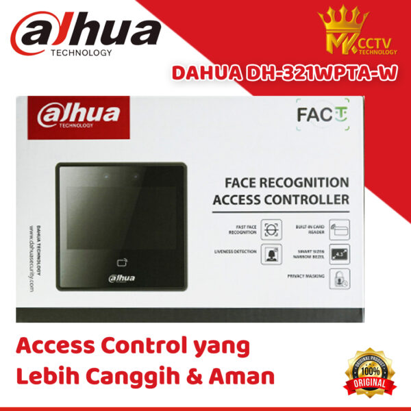 Access Controller Dahua DH-321WPTA-W Face Recognition Mesin Absensi Deteksi Wajah + Sidik Jari
